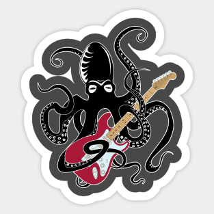 kraken octopus with strat electric guitar Sticker